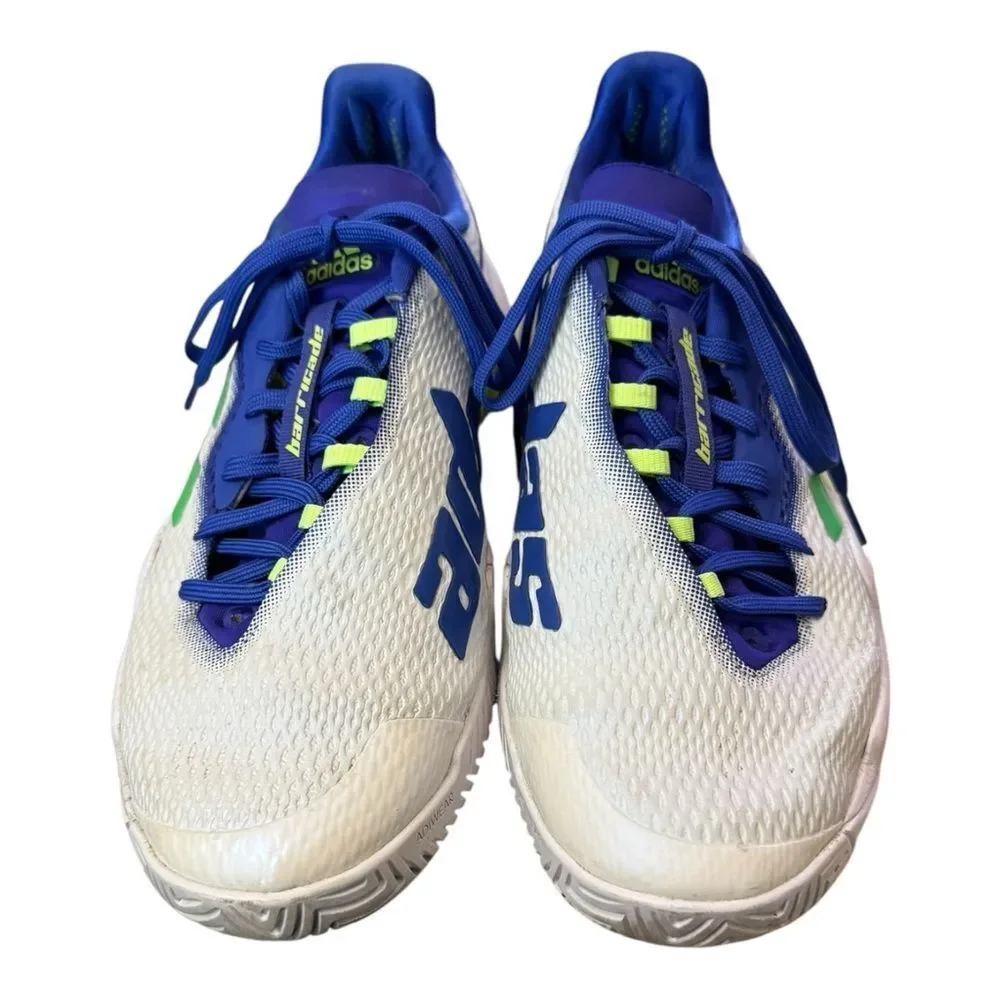 Adidas Men’s Barricade White Sonic Ink Tennis Shoes Sneakers 7